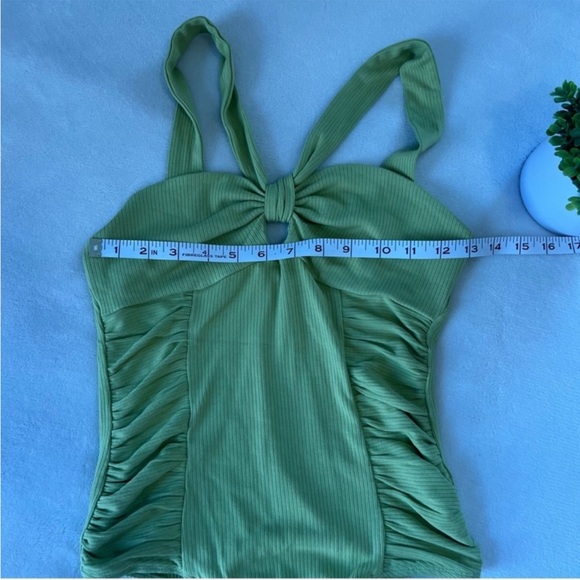 Elodie | Green Ruched Cut Out Bodysuit - Picture 5 of 6